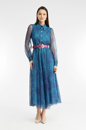 Платье макси с поясом 