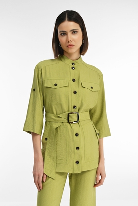 Женская зеленая блузка