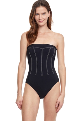 Женский слитный купальник с мягкими чашками бандо