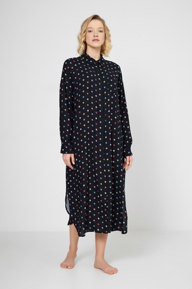 Чёрное платье-халат 