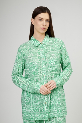 Зелёная пляжная блузка 