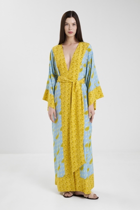 Женский шелковый длинный халат