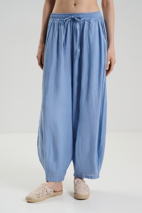 Женские широкие льняные брюки