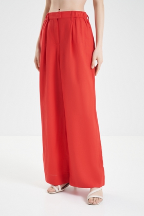 Женские льняные широкие брюки