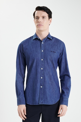 Мужская синяя рубашка 