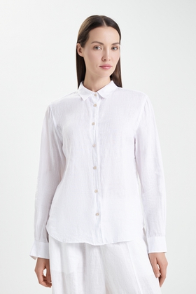 Белая блузка с длинным рукавом