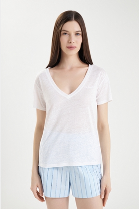 Женская льняная футболка