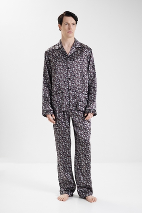 Мужская шелковая пижама с брюками