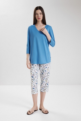  Женская пижама с капри из хлопка