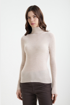 Женский джемпер с высоким горлом из шерсти мериноса 