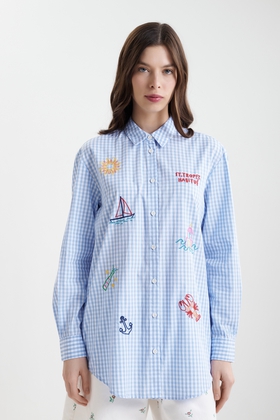 Блузка из хлопка с вышивкой 