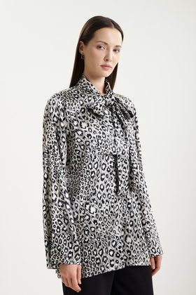 Блузка из шелка с принтом 