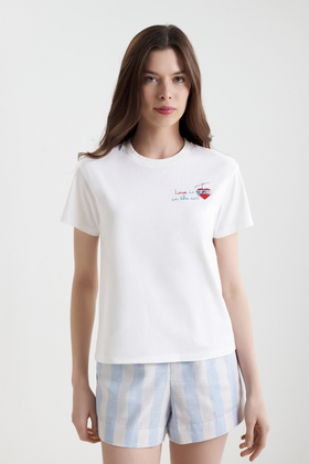 Женская хлопковая футболка с принтом 