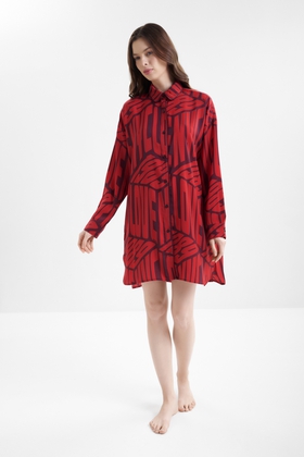 Женский халат-рубашка с принтом  