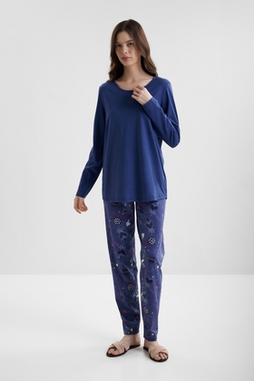 Женская хлопковая пижама с брюками