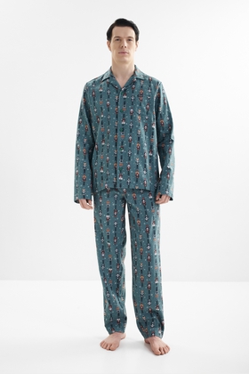 Мужская хлопковая пижама с брюками