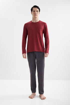  Мужская хлопковая пижама с брюками 