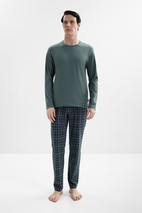 Мужская хлопковая пижама с брюками