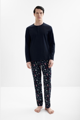 Мужская хлопковая пижама с брюками