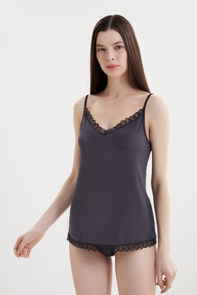 Домашний топ с кружевом 