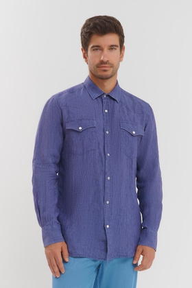 Мужская льняная рубашка