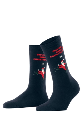 Носки женские синие Skiing Santa