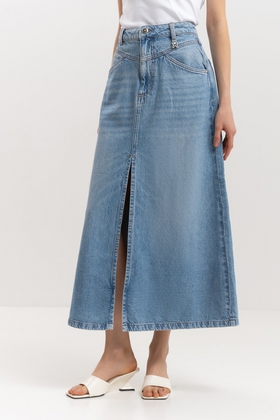 Длинная джинсовая юбка