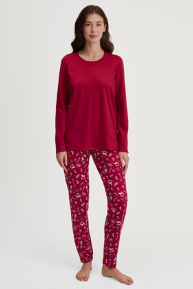 Женская хлопковая пижама с брюками