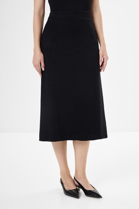 Черная юбка миди 