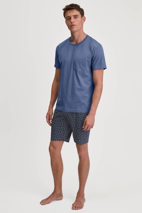 Мужская хлопковая пижама с шортами