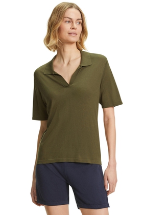 Зеленая женская футболка-поло