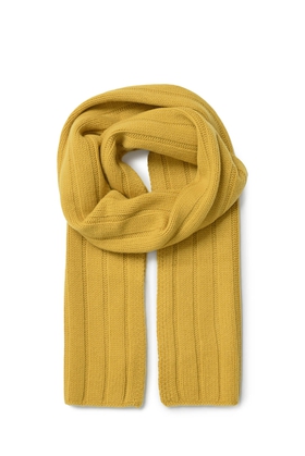 Вязаный желтый шарф из кашемира