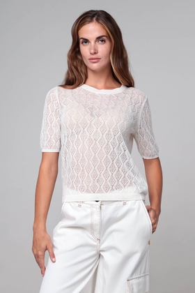 Женский белый льняной джемпер