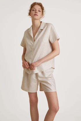  Женская пижама с шортами в полоску 