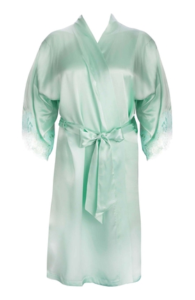 Женский короткий шелковый халат