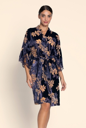 Женский домашний халат с цветочным принтом