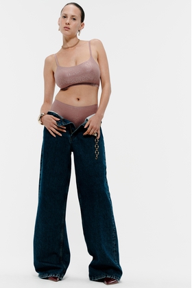  Бесшовный бюстгальтер-топ с плотными чашками 