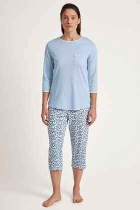  Женская хлопковая пижама с капри 