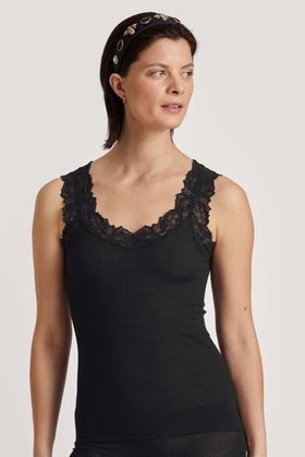 Женская черная майка из шерсти