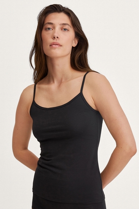  Женская черная майка из хлопка 