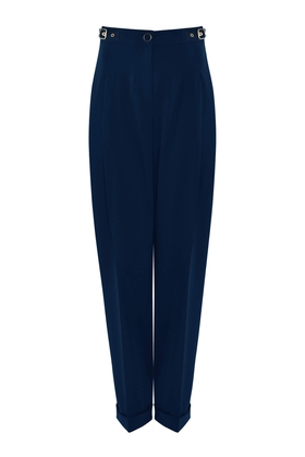 Женские темно-синие брюки со стрелками