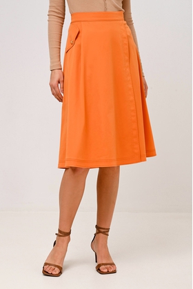 Оранжевая юбка А-силуэта