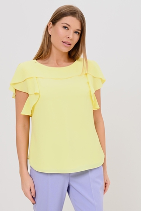 Жёлтая блузка с короткими рукавами
