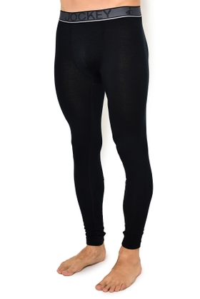 Мужские черные шерстяные кальсоны