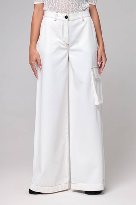 Женские белые широкие брюки
