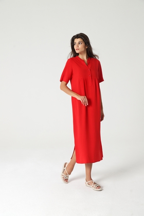 Женское красное пляжное длинное платье