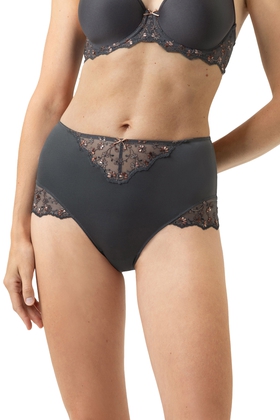  Женские высокие трусы-слипы с вышивкой 