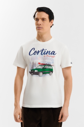 Мужская футболка с принтом из хлопка 