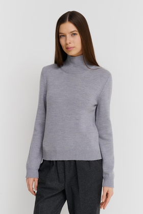 Женская серая шерстяная водолазка