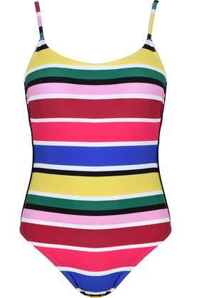 Слитный купальник с плотной чашкой в яркую полоску
